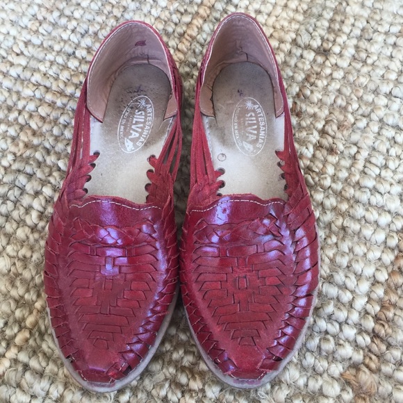 Artesania’s Silva Red Leather Flats - Picture 1 of 6